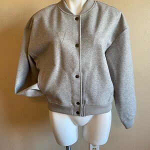 beachlunchlounge Gray Varsity Jacket for Women